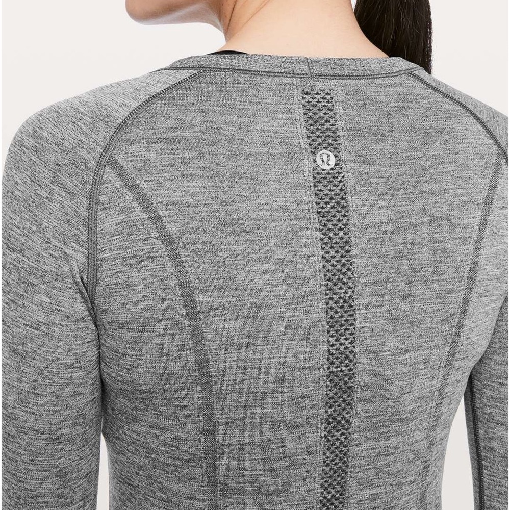 NWT Grey/ Silver Shimmer Swiftly tech long sleeve size 6